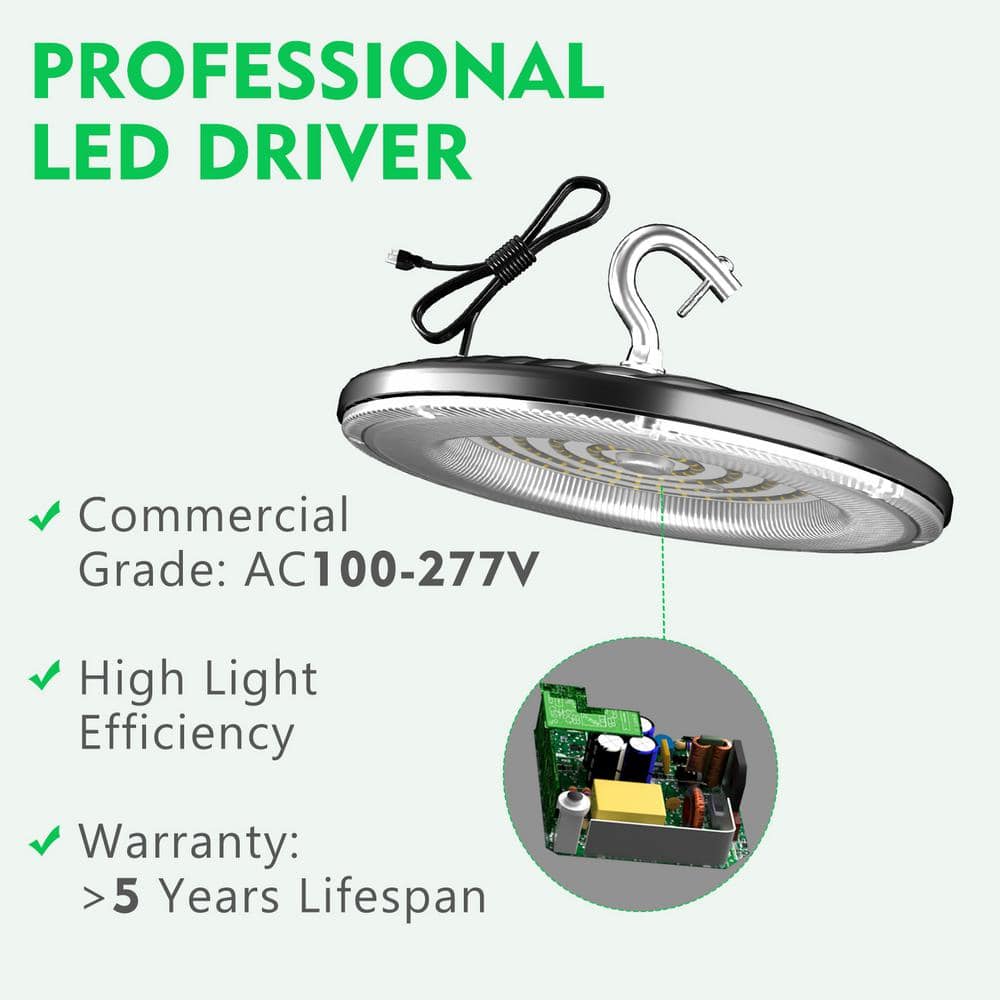 bulbeats 10Pack of 240W LED High Bay Light 36000LM High Bay LED Shop Lights AC100-277V Commercial Bay Lighting for Warehouse