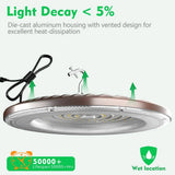 bulbeats 4Pack of 240W LED High Bay Light 36000LM High Bay LED Shop Lights AC100-277V Commercial Bay Lighting for Warehouse