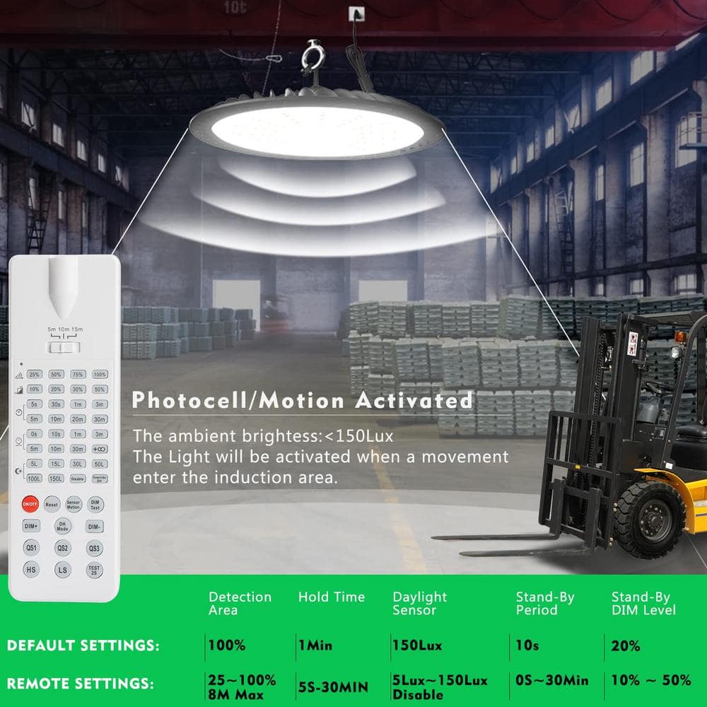 bulbeats Smart 250Ｗ LED High Bay light with motion sensor 35000lm UFO High Bay Light AC100-277V High bay led light-2Pack