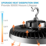 bulbeats 400-Watt LED High Bay Light 60000LM High Bay LED Shop Lights AC100-277V Commercial Bay Lighting for Warehouse (4-Pack)