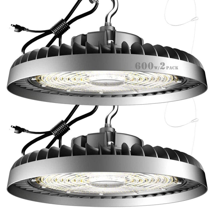 bulbeats 500-Watt LED High Bay Light 75000LM High Bay LED Shop Lights AC100-277V Commercial Bay Lighting for Warehouse (2-Pack)