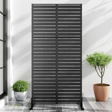 Cadeninc 3.92 x 6 ft Black Freestanding Metal Privacy Screen Fence Panels