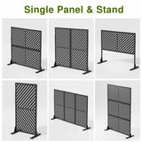 cadeninc Metal Privacy Screen: Freestanding 3.92 x 6 ft. Outdoor & Indoor Fence Panel in Black