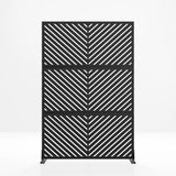 cadeninc Metal Privacy Screen: Freestanding 3.92 x 6 ft. Outdoor & Indoor Fence Panel in Black