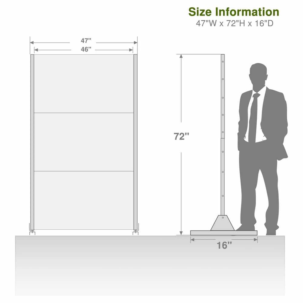 cadeninc 2.92 ft x 6 ft Freestanding Metal Privacy Screen, Black Louvered Panels