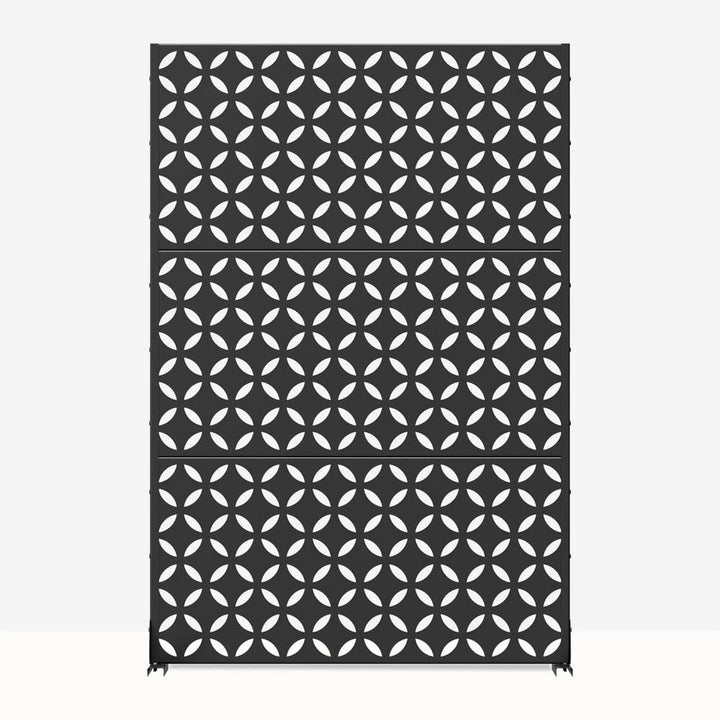 cadeninc 3.92 ft. x 6 ft. Black Metal Privacy Screen Panel