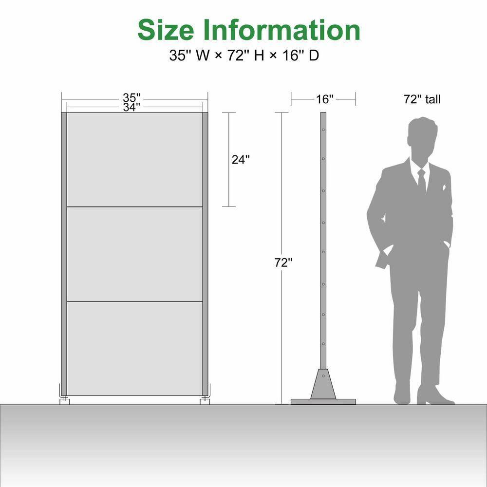 cadeninc Freestanding Metal Privacy Screen Fence Panels, 2.92 ft x 6 ft, Black