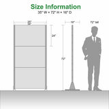 cadeninc Freestanding Metal Privacy Screen Fence Panels, 2.92 ft x 6 ft, Black