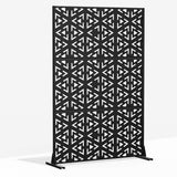 Cadeninc 3.92 ft. x 6 ft. Black Metal Freestanding Privacy Screen Fence Panel