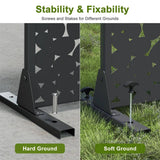cadeninc Outdoor and Indoor Freestanding Metal Privacy Screen, Black, 3.92 ft. x 6 ft.
