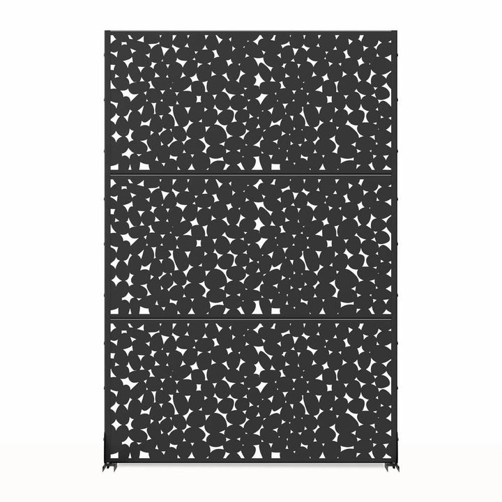 cadeninc Outdoor and Indoor Freestanding Metal Privacy Screen, Black, 3.92 ft. x 6 ft.