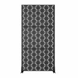 cadeninc Outdoor & Indoor Metal Privacy Screen - 2.92 ft x 6 ft, Black