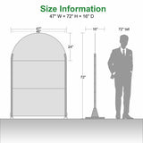Cadeninc 3.92 ft. x 6 ft. Arched Metal Privacy Screen Fence Panel - Black