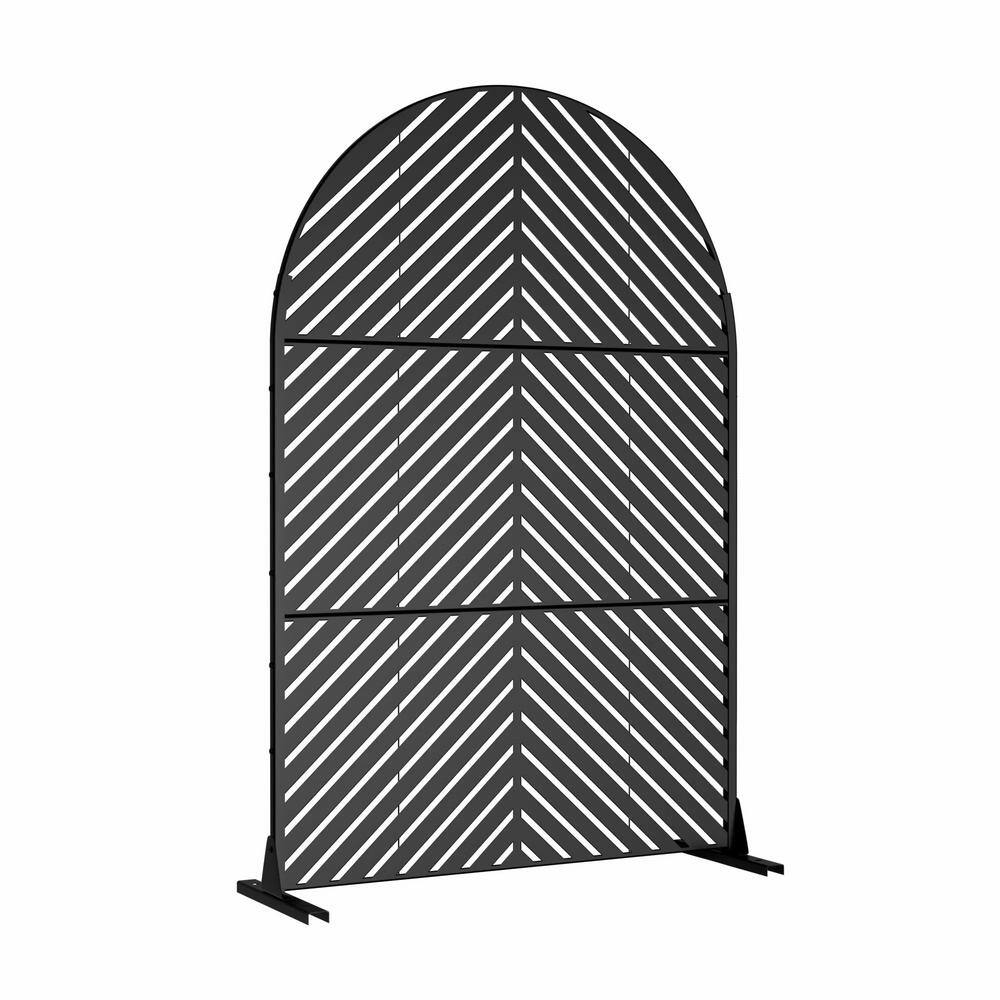 cadeninc 3.92 ft. x 6 ft. Outdoor and Indoor Arched Metal Privacy Screen