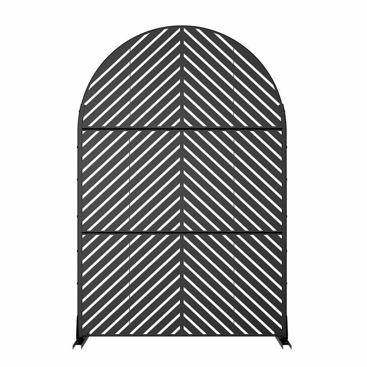 cadeninc 3.92 ft. x 6 ft. Outdoor and Indoor Arched Metal Privacy Screen