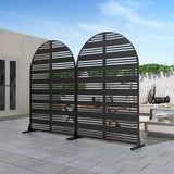 Cadeninc 3.92 ft x 6 ft Outdoor & Indoor Freestanding Metal Privacy Screen, Black