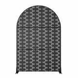 cadeninc Outdoor and Indoor Freestanding Arched Metal Privacy Screen, 3.92 ft. x 6 ft., Black