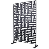 cadeninc 4 ft. x 6.33 ft. Black Steel Privacy Screen Fence Panels