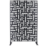 cadeninc 4 ft. x 6.33 ft. Black Steel Privacy Screen Fence Panels