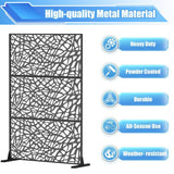 cadeninc Freestanding Black Metal Privacy Screen 3.98 ft x 5.89 ft
