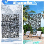 cadeninc Freestanding Black Metal Privacy Screen 3.98 ft x 5.89 ft