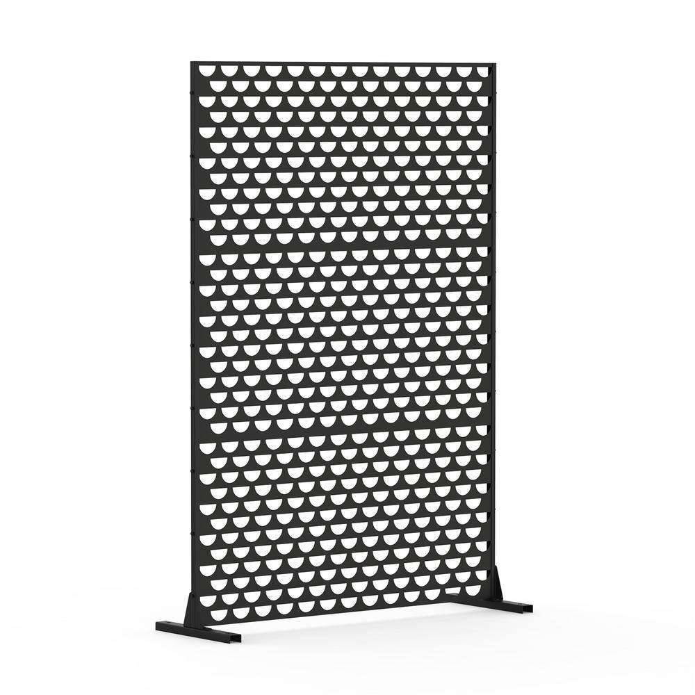 cadeninc 4.03 ft x 5.9 ft Black Steel Privacy Screen Fence Panels