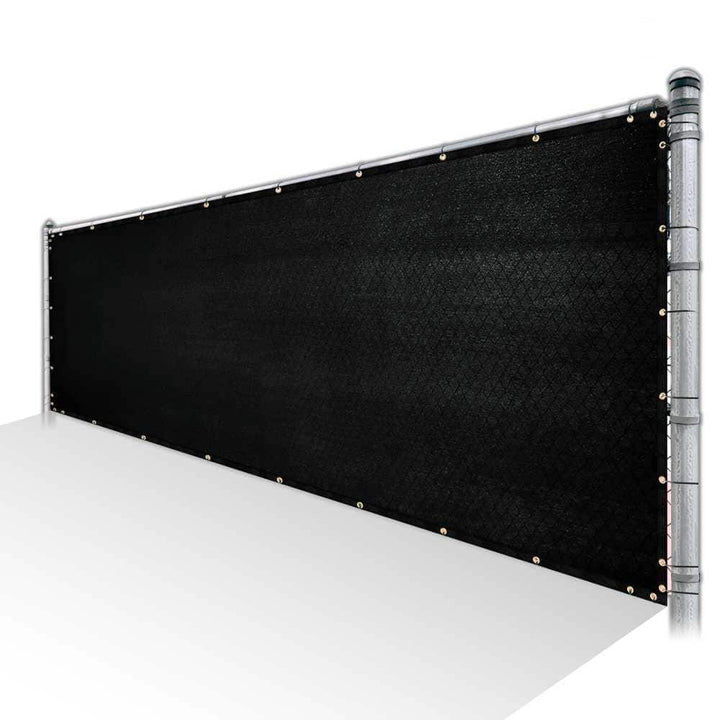 COLOURTREE 4 ft. x 10 ft. Black Privacy Fence Screen HDPE Mesh Windscreen with Reinforced Grommets for Garden Fence (Custom Size)