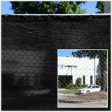 COLOURTREE 4 ft. x 195 ft. Black Privacy Fence Screen HDPE Mesh Screen with Reinforced Grommets for Garden Fence (Custom Size)