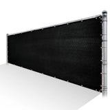 COLOURTREE 6 ft. x 10 ft. Black Privacy Fence Screen HDPE Mesh Windscreen with Reinforced Grommets for Garden Fence (Custom Size)