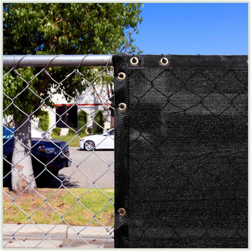 COLOURTREE 6 ft. x 70 ft. Black Privacy Fence Screen HDPE Mesh Windscreen with Reinforced Grommets for Garden Fence (Custom Size)