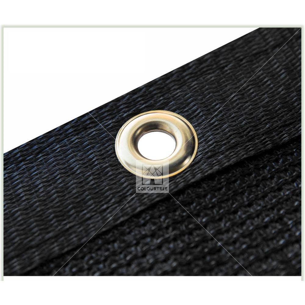 COLOURTREE 8 ft. x 182 ft. Black Privacy Fence Screen HDPE Mesh Windscreen with Reinforced Grommets for Garden Fence (Custom Size)