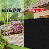 COLOURTREE 8 ft. x 20 ft. Black Privacy Fence Screen HDPE Mesh Windscreen with Reinforced Grommets for Garden Fence (Custom Size)