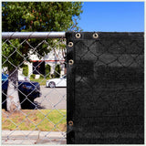 COLOURTREE 8 ft. x 20 ft. Black Privacy Fence Screen HDPE Mesh Windscreen with Reinforced Grommets for Garden Fence (Custom Size)