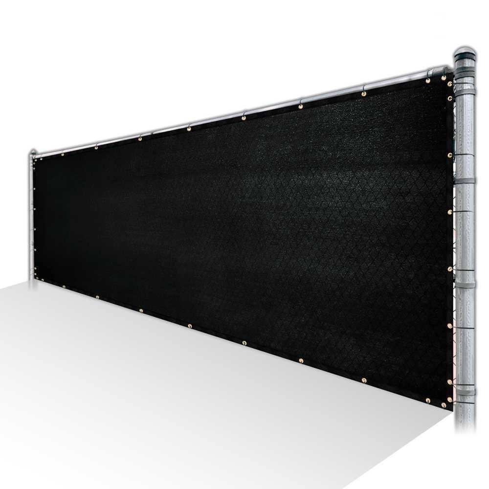 COLOURTREE 8 ft. x 50 ft. Black Privacy Fence Screen Mesh Fabric Cover Windscreen with Reinforced Grommets for Garden Fence
