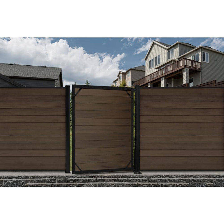 CREATIVE SURFACES Composite Fence Series 3.15 in. x 3.15 in. x 74.41 in. Aluminum Ground Contact Gate Post