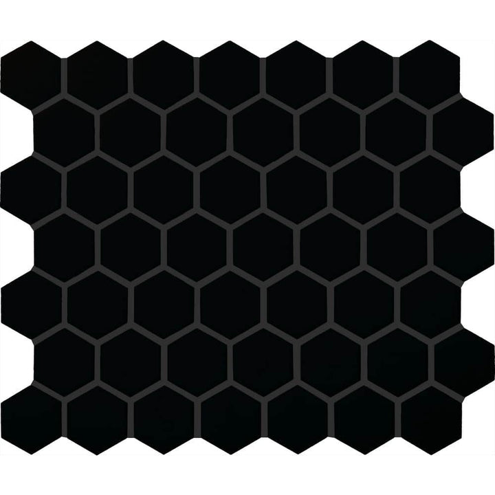 Daltile Restore Matte Black 12 in. x 10 in. Glazed Ceramic Hexagon Mosaic Tile (9.72 sq. ft./Case)
