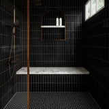Daltile Restore Matte Black 12 in. x 10 in. Glazed Ceramic Hexagon Mosaic Tile (9.72 sq. ft./Case)