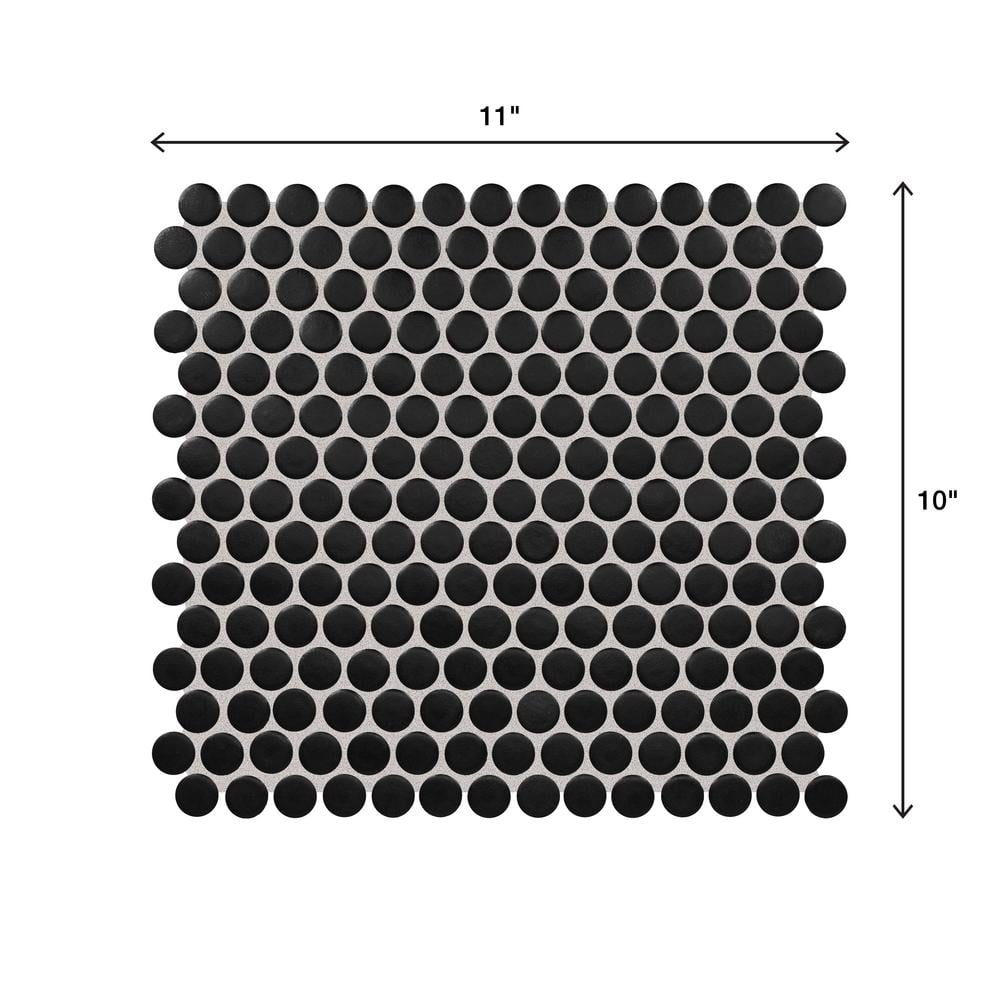 Daltile Restore Black 11 in. x 10 in. Glazed Porcelain Penny Round Mosaic Tile (12.45 sq. ft./Case)