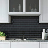 Daltile Rittenhouse Square 3 in. x 6 in. Black Ceramic Bullnose Wall Tile (0.125 sq. ft. per Piece)