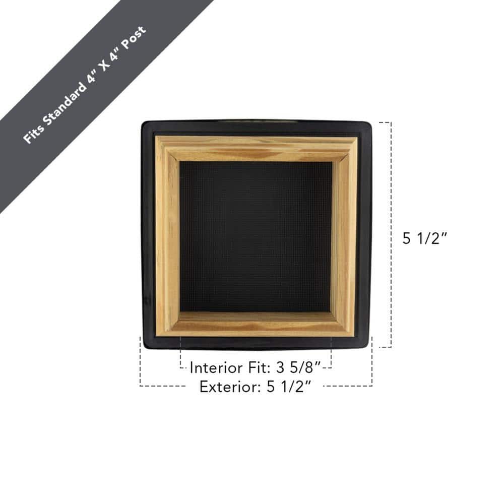4 in. x 4 in. Verona Black High Point Post Cap