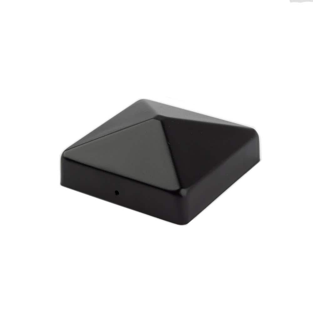 4 in. x 4 in. Black Metal Post Cap