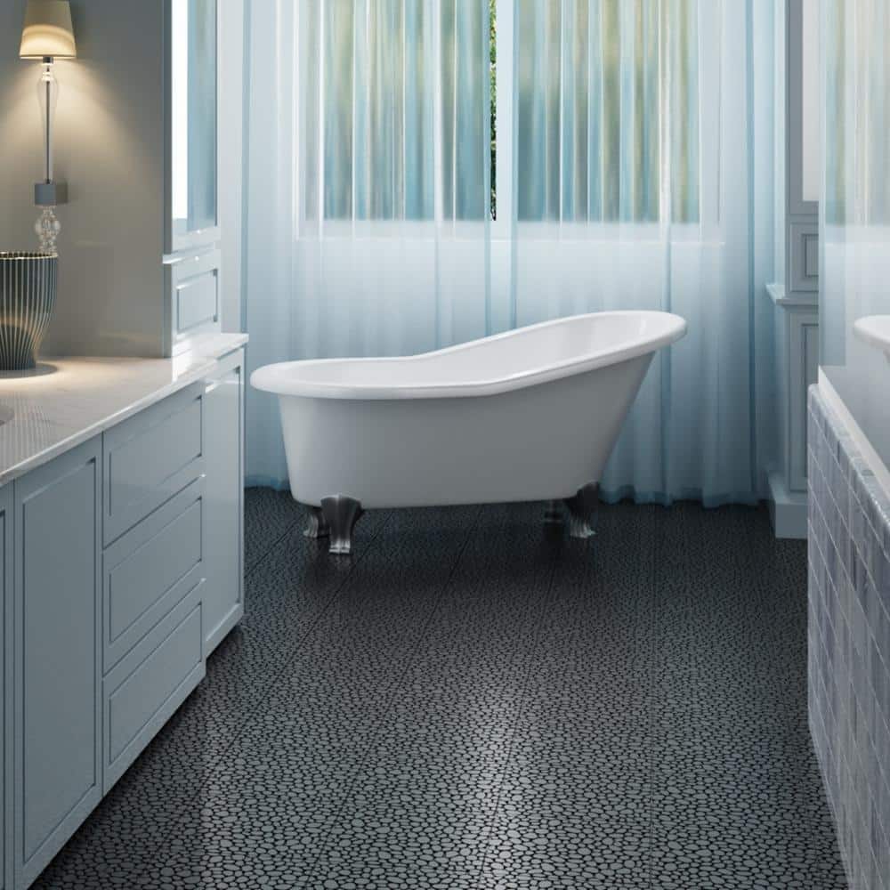 Waterproof Outdoor All Weather Anti-slip 1 ft. x 1 ft. Plastic Deck Tile in Black (Pack of 24)