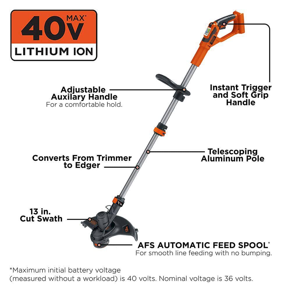 BLACK+DECKER 40V MAX 20 in. Battery Powered Walk Behind Push Lawn Mower and 2-in-1 String Trimmer/Edger with (2) 2Ah Batteries