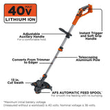 BLACK+DECKER 40V MAX 20 in. Battery Powered Walk Behind Push Lawn Mower and 2-in-1 String Trimmer/Edger with (2) 2Ah Batteries