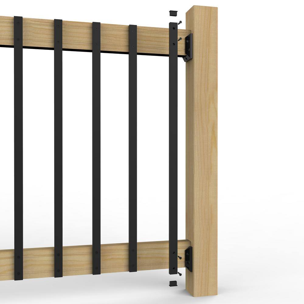 Deckorators 40 in. x .99 in. Black Aluminum Rectangular Traditional Baluster (10-Pack)