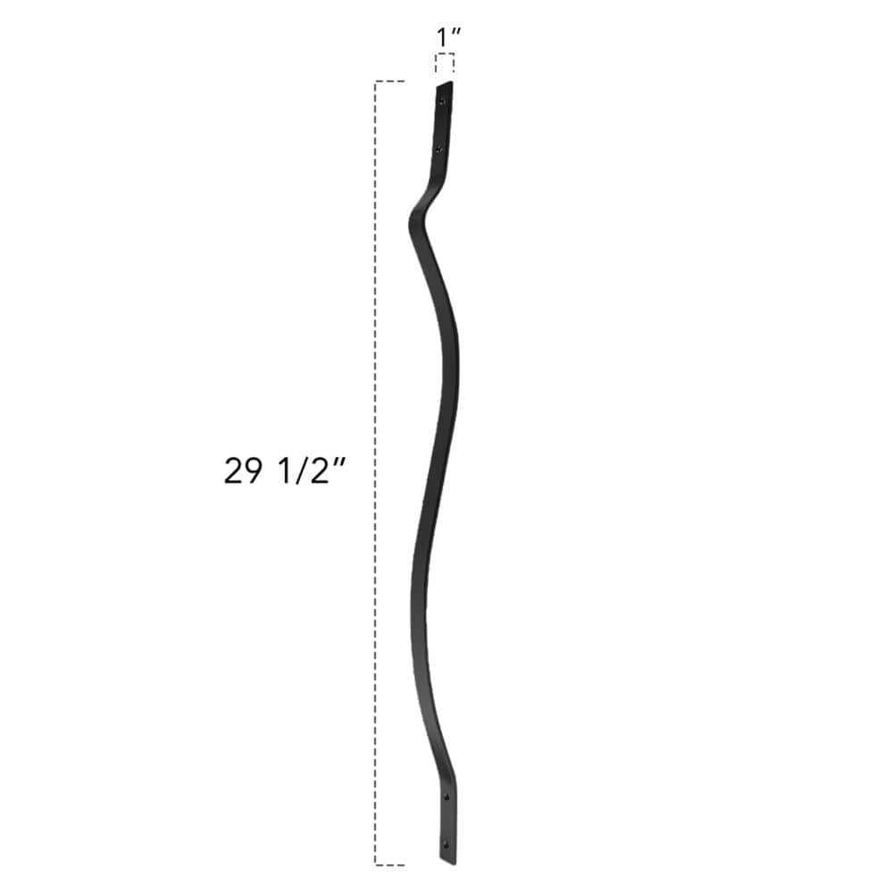 Deckorators 29-1/2 in. x 1 in. Black Aluminum Baroque Baluster (15-Pack)