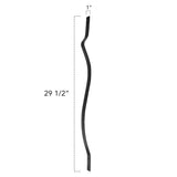 Deckorators 29-1/2 in. x 1 in. Black Aluminum Baroque Baluster (15-Pack)