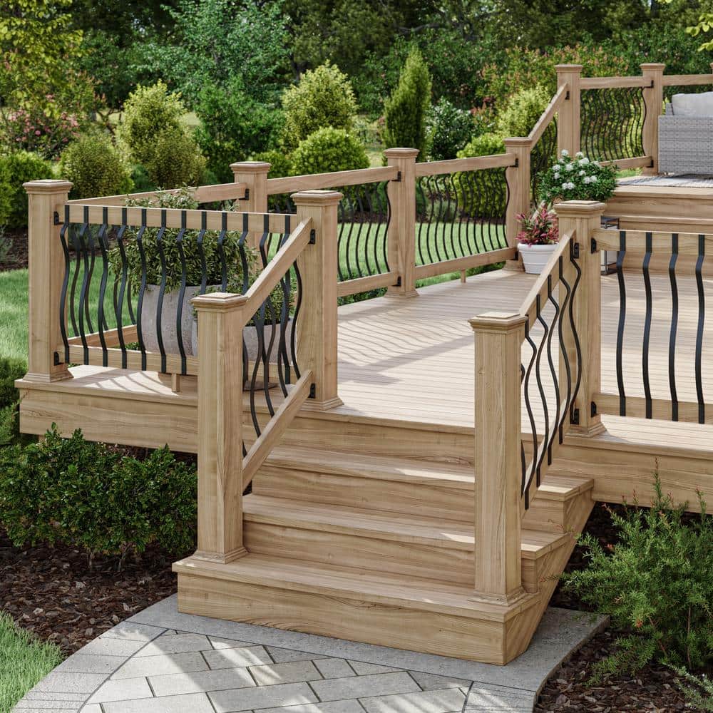 Deckorators 29-1/2 in. x 1 in. Black Aluminum Baroque Baluster (15-Pack)