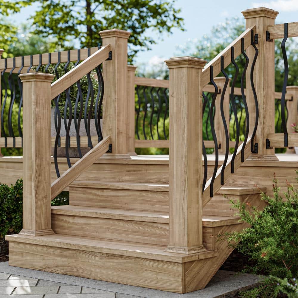 Deckorators 29-1/2 in. x 1 in. Black Aluminum Baroque Baluster (15-Pack)