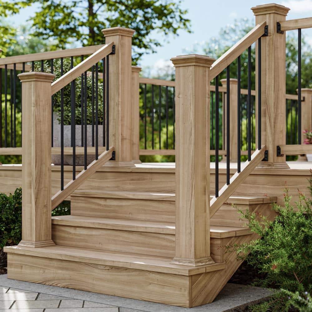 Deckorators 29 in. x .75 in. Textured Black Aluminum Round Classic Baluster (10-Pack)